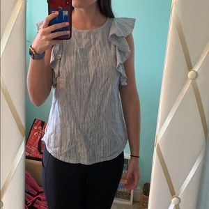 JCrew ruffled sleeve top